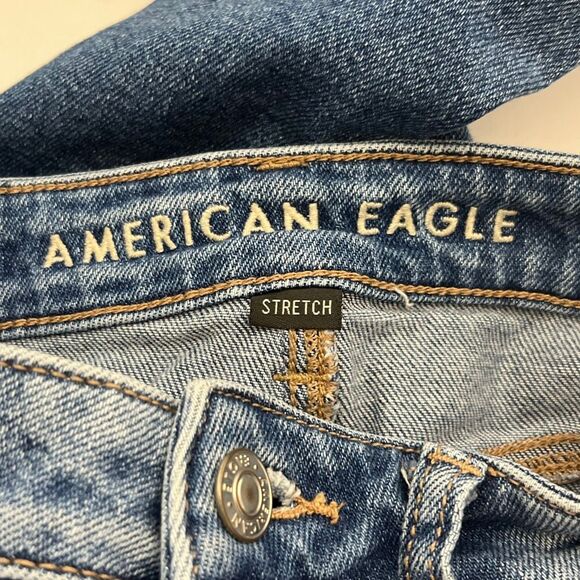 American Eagle Outfitters Women's Blue Stretch Skinny Distressed Jeans Size 0 - Picture 10 of 11